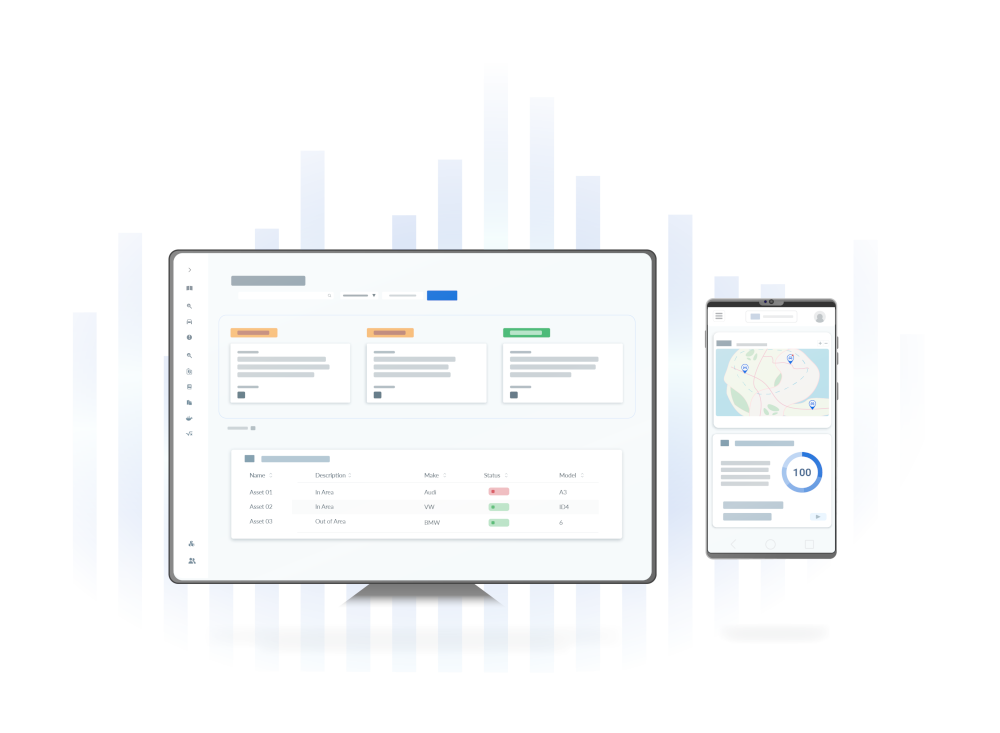 Illustrated AutoPi Cloud on monitor and mobile