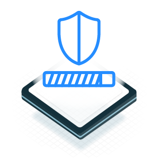 Icon of a shield and a loading bar
