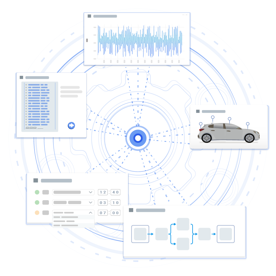 a big gear with widgets showing all kinds of vehicle data