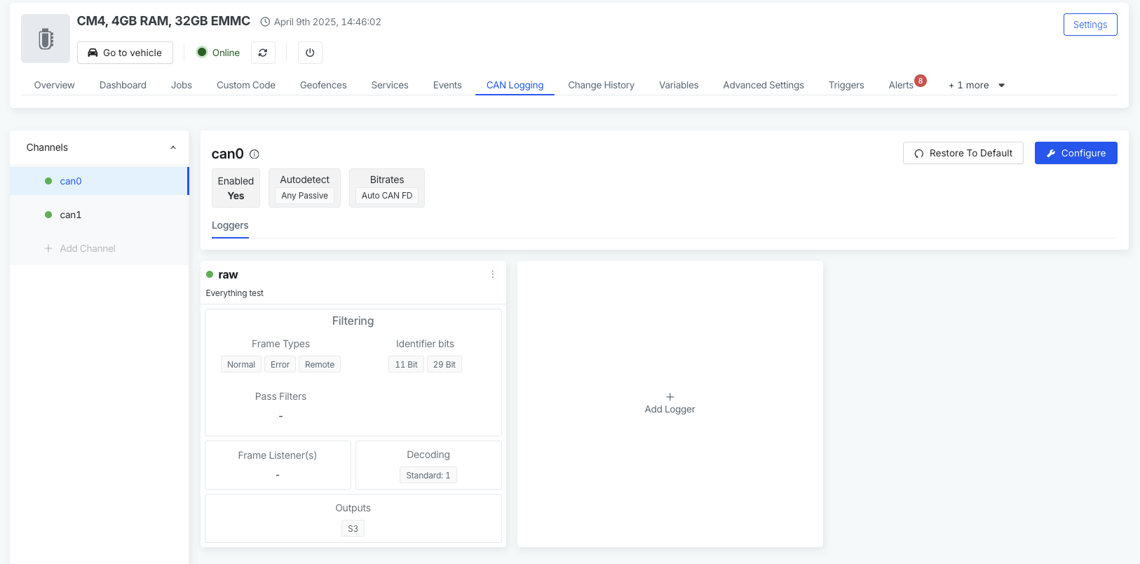 Example of how AutoPi Cloud looks like